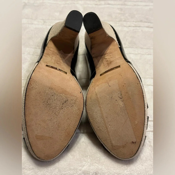 Cole Haan Peeptoe Patent Leather Heels Size 9.5 Medium 4 1/2” heel EUC - Picture 5 of 6